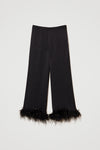 Pantalon Twinset en satin avec plumes