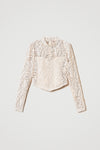 Twinset Macramé Lace Cropped Blouse