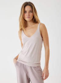 Majestic Soft Touch Double V-Neck Tank