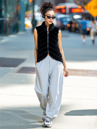 Gilet en fourrure de lapin Rex et en daim Mitchie's