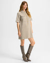 Veronica Beard Madden Merino Wool Mini Shirtdress