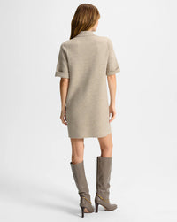 Veronica Beard Madden Merino Wool Mini Shirtdress