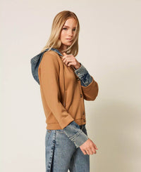 Twinset Scuba Fabric and Denim Sweatshirt