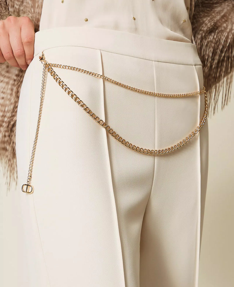 Twinset Crêpe cady trousers with belt