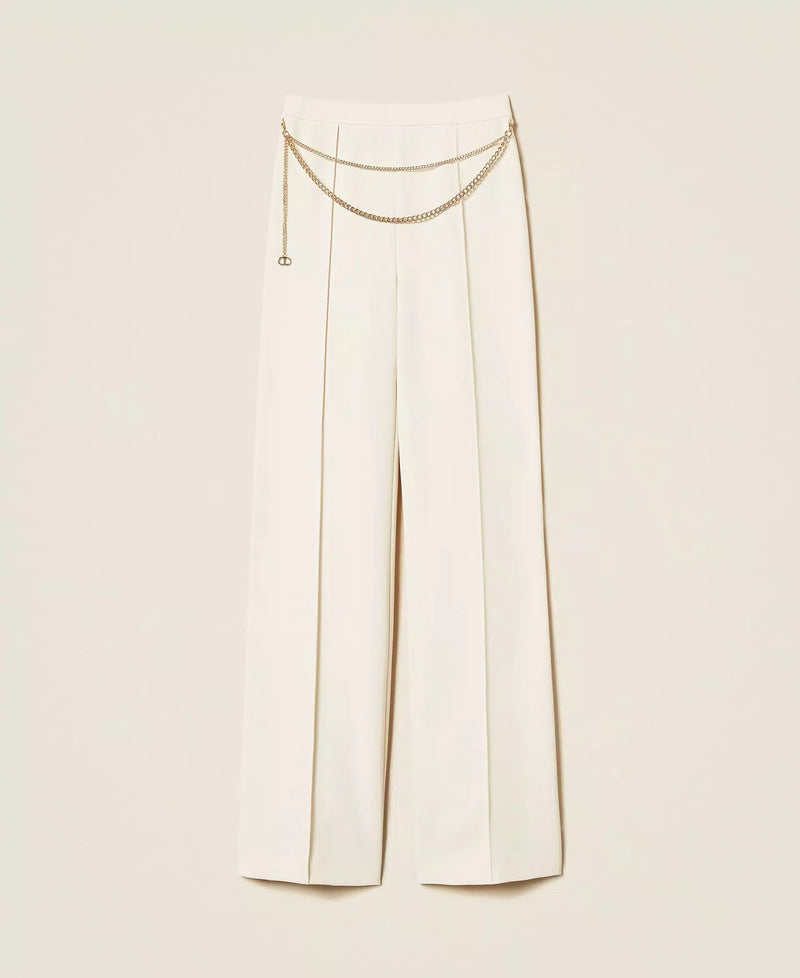 Twinset Crêpe cady trousers with belt