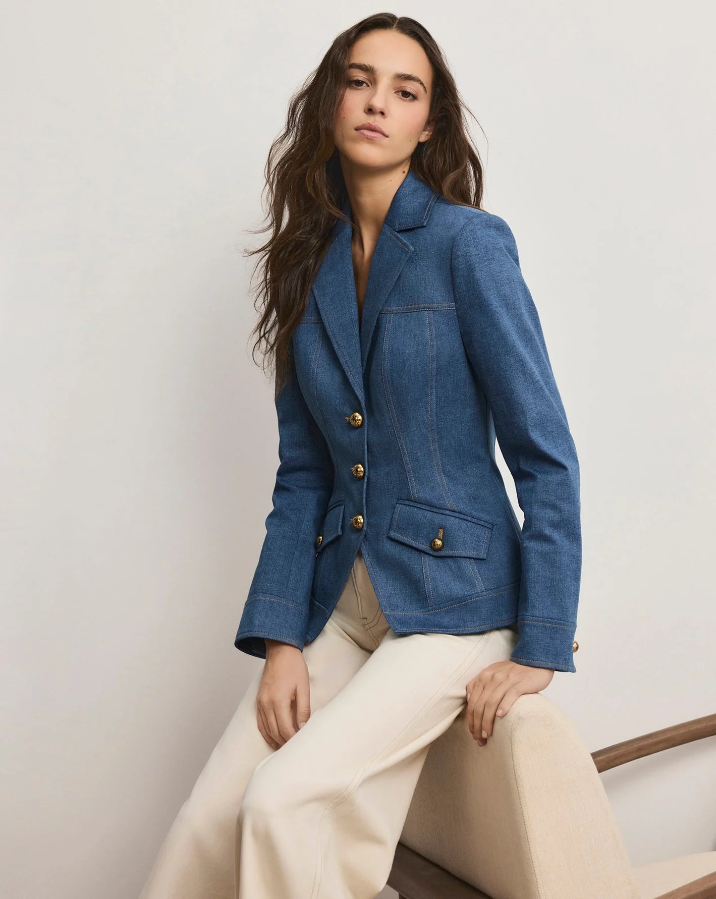 Veronica Beard Randy Denim Dickey Jacket