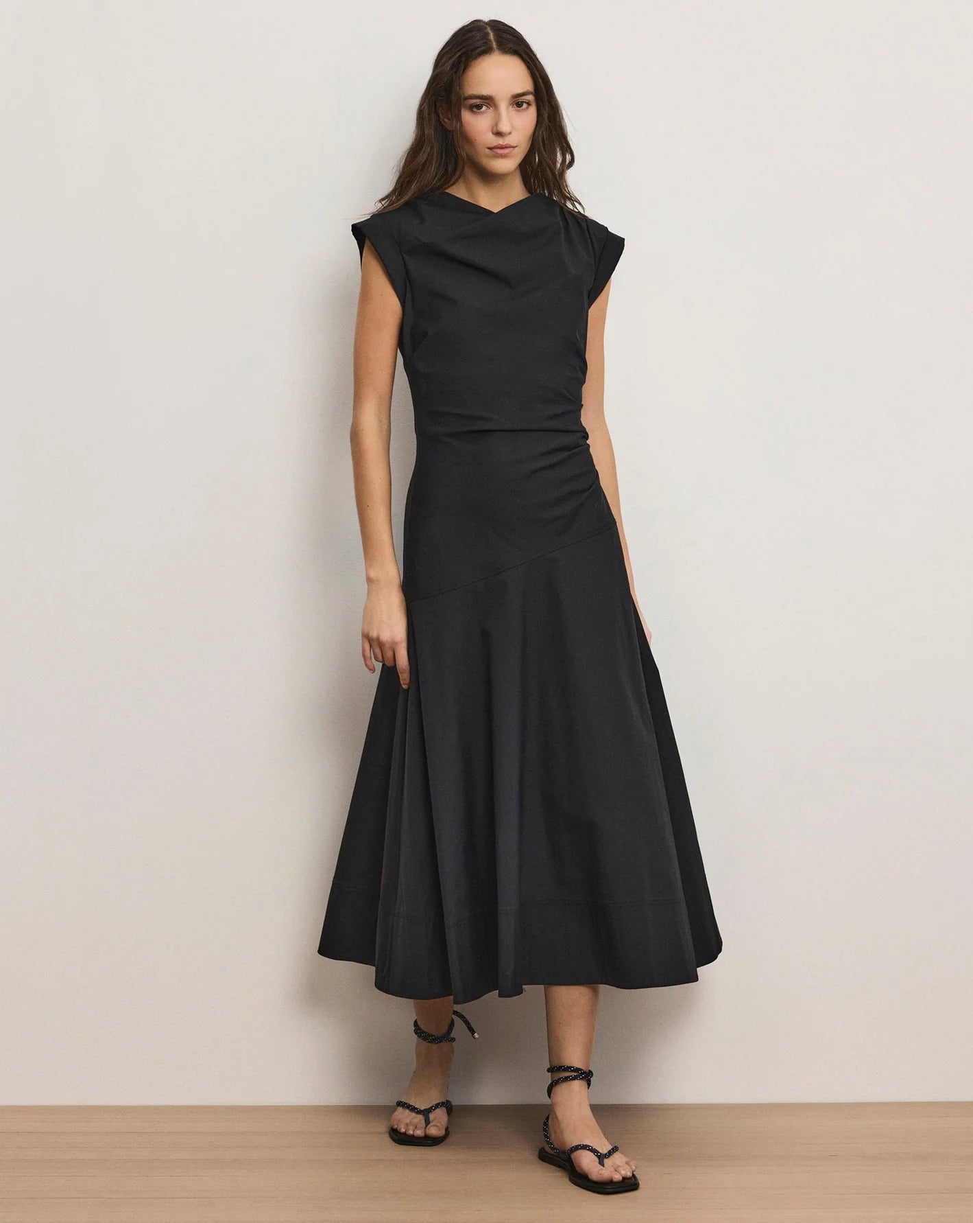 Veronica Beard Lisette Cotton Poplin Midi Dress