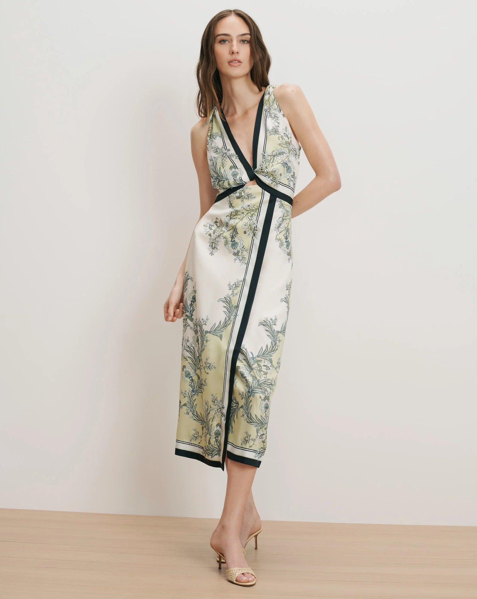 Veronica Beard Kaliza Scarf-Print Midi Dress