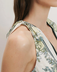 Veronica Beard Kaliza Scarf-Print Midi Dress