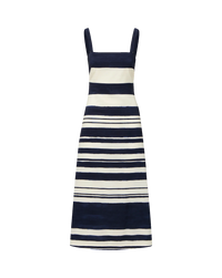 Veronica Beard Ella Striped Linen Midi Dress