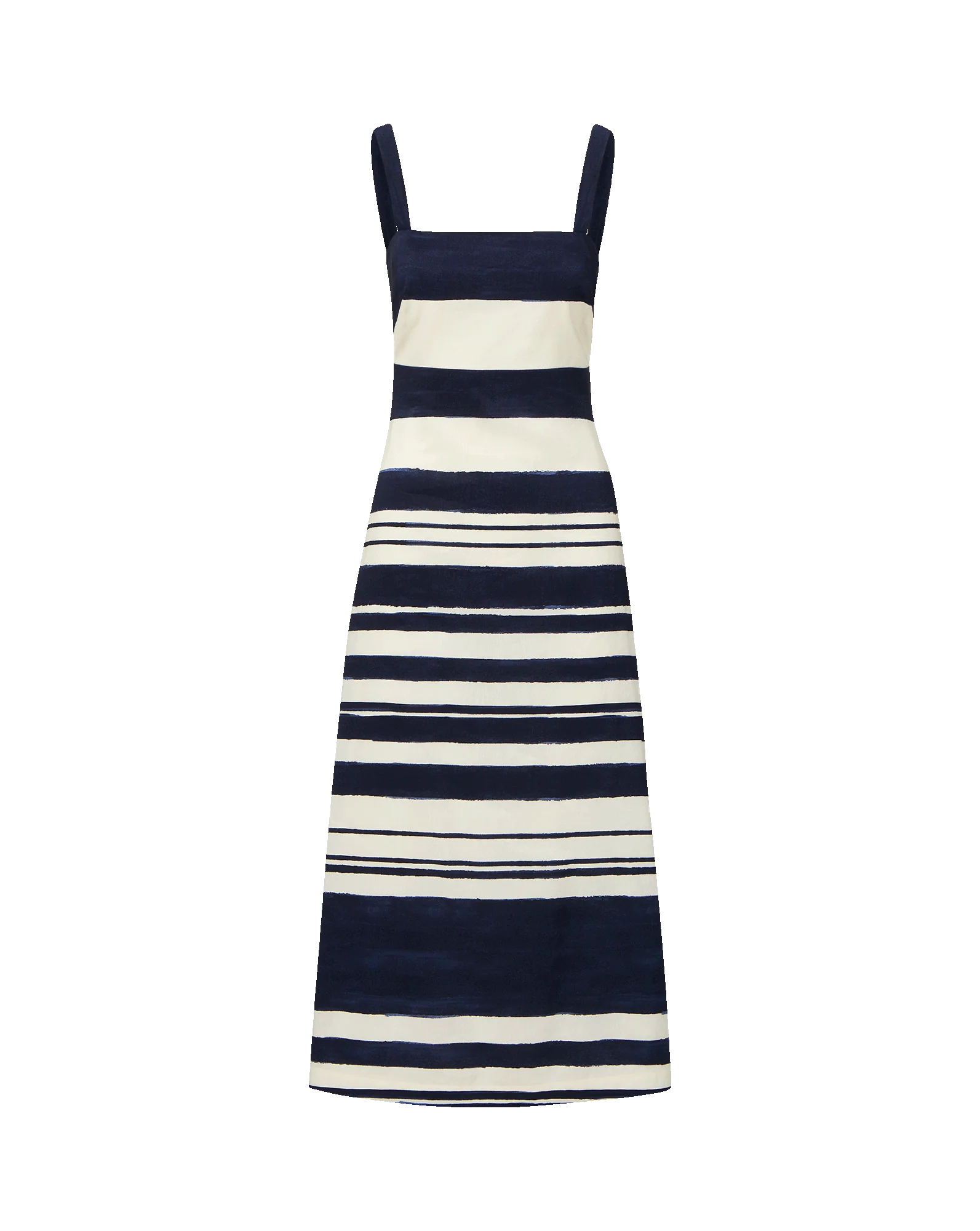 Veronica Beard Ella Striped Linen Midi Dress