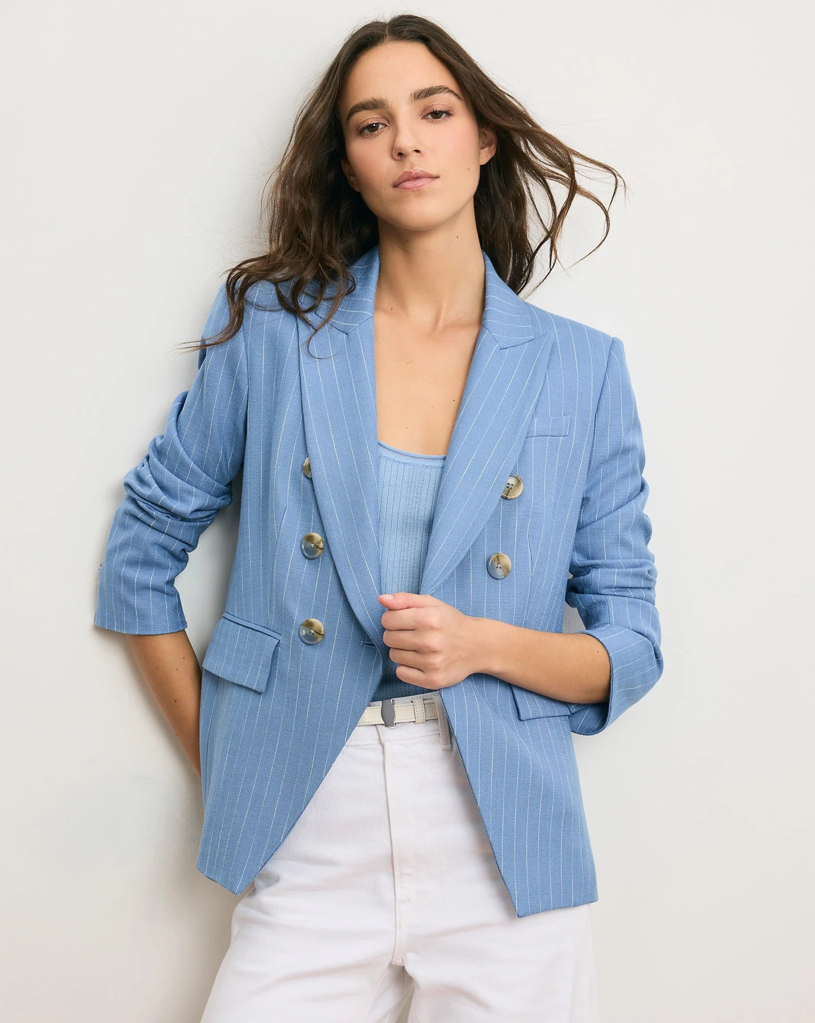 Veronica Beard Miller Pinstripe Dickey Jacket