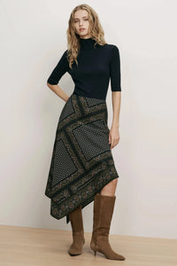 Veronica Beard Hartley Skirt Heritage Navy Multi