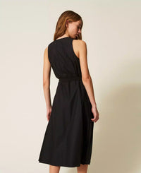 Robe longue en crêpe de Chine et popeline Twinset