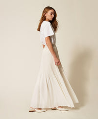 Twinset Pleated Crêpe De Chine Long Skirt