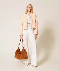 Chemisier en dentelle rayé Twinset avec nœud