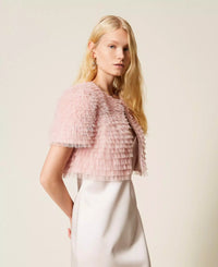 Twinset Cropped Tulle Ruffle Jacket