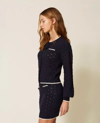 Cardigan jacquard à deux pièces