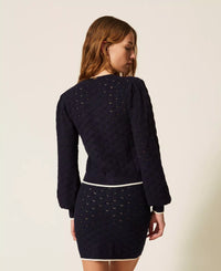 Cardigan jacquard à deux pièces