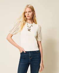 Twinset Short Sleeve Jumper With Lace