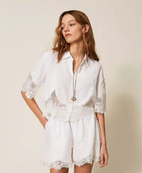 Chemise en lin avec dentelle Twinset