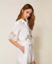 Chemise en lin avec dentelle Twinset