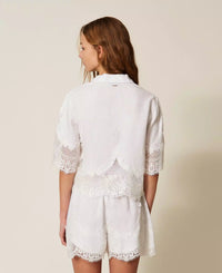 Chemise en lin avec dentelle Twinset