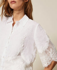 Chemise en lin avec dentelle Twinset