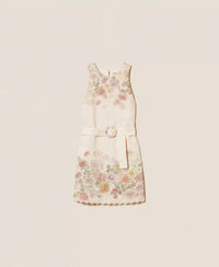 Robe courte florale en lin avec broderie Twinset