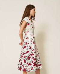 Robe midi en popeline avec imprimé cerises Twinset
