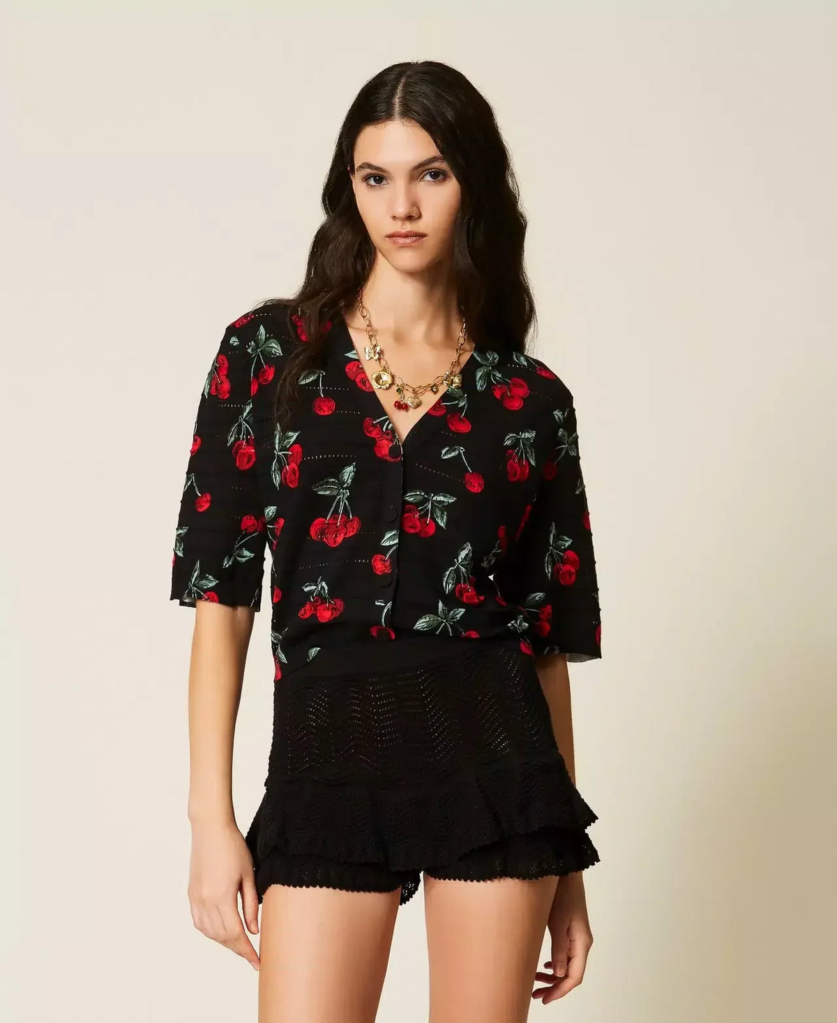 Twinset Cherry Print Cardigan