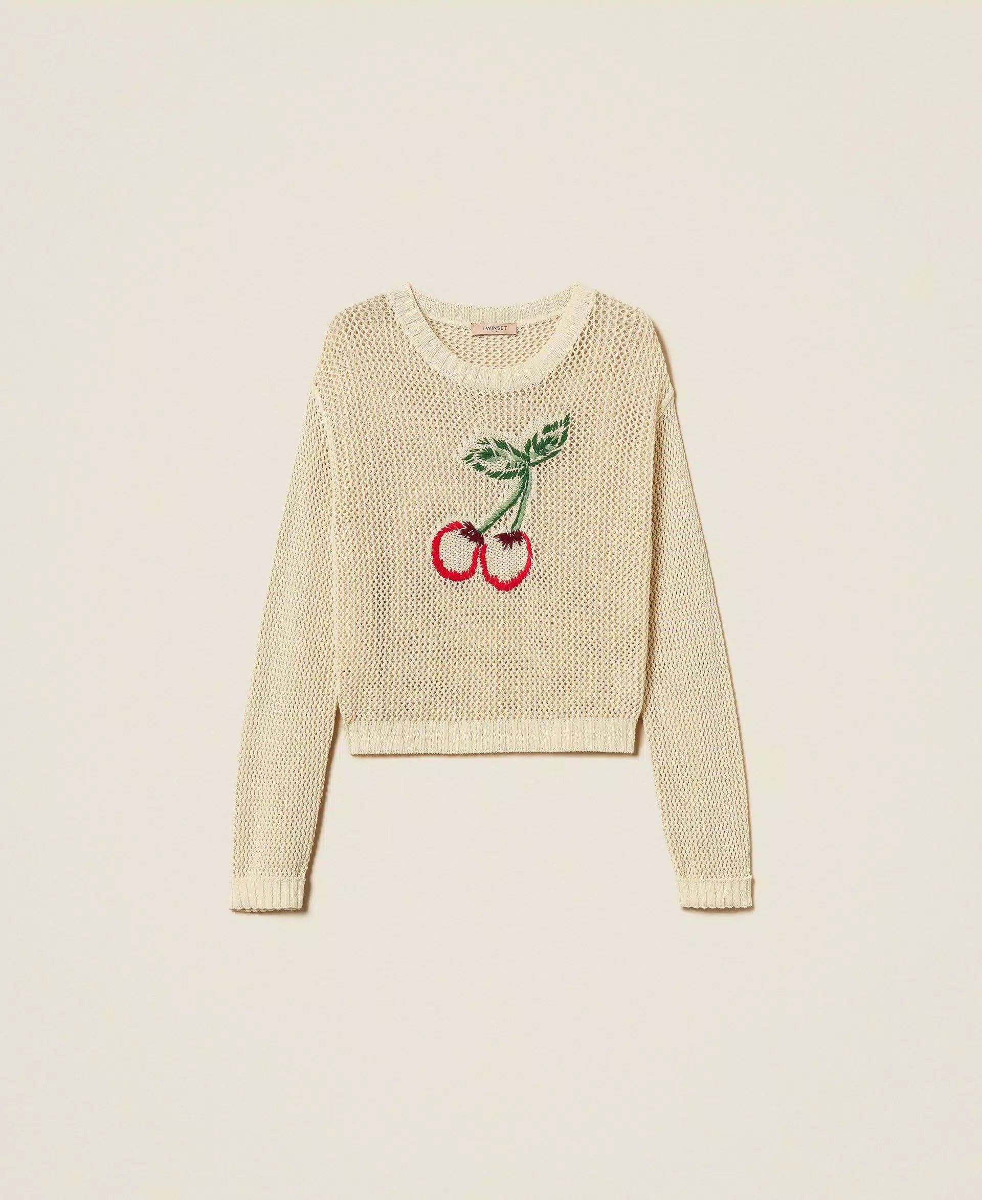 Pull avec cerises brodées à la main Twinset