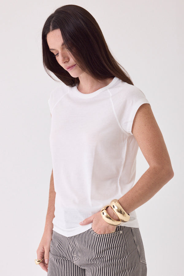 Majestic Filatures Lyocell Cotton Cap Sleeve Crewneck