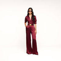 L'Agence Pilar Wide Leg Pant Dark Port