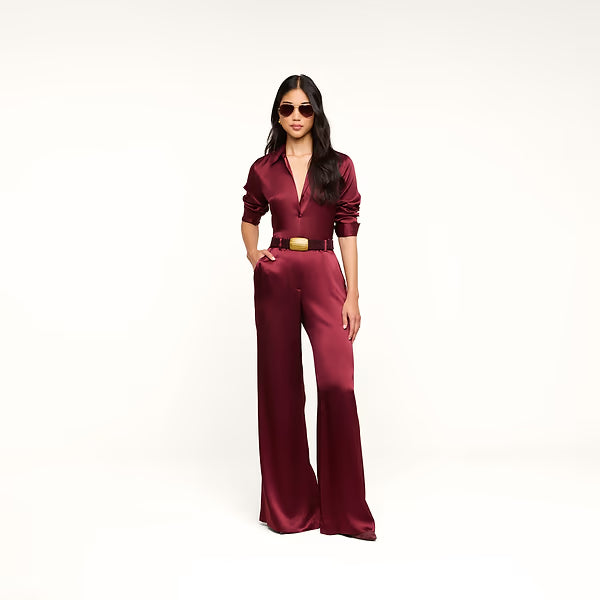 L'Agence Pilar Wide Leg Pant Dark Port