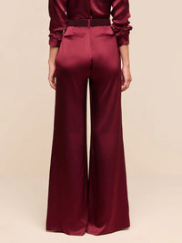 L'Agence Pilar Wide-Leg Pant Merlot Red