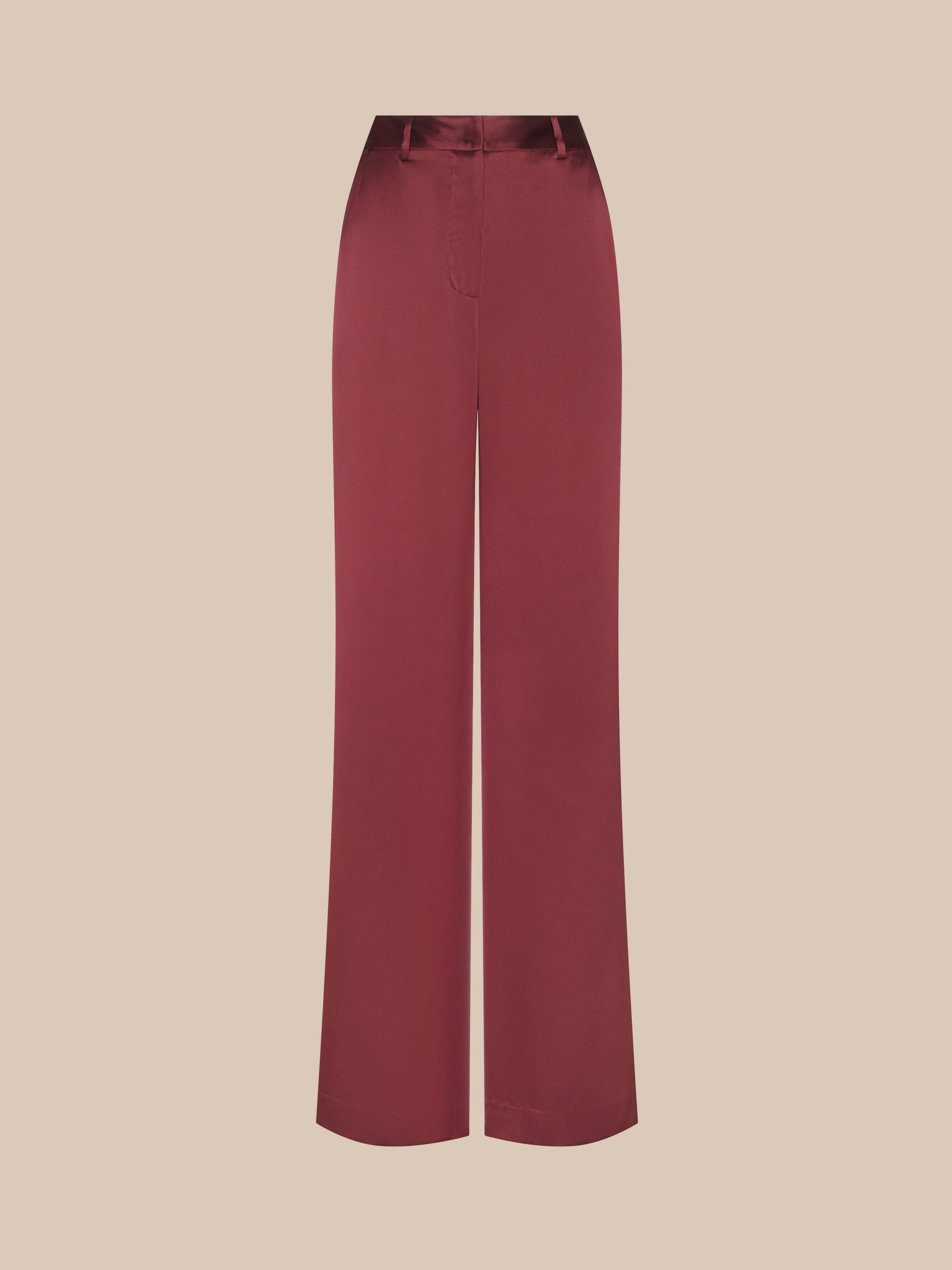 L'Agence Pilar Wide-Leg Pant Merlot Red