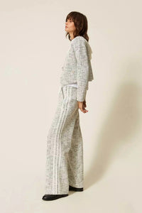 Twinset Tweed Pant Off-White/Black