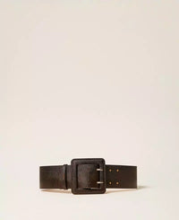 Twinset Leather Belt With Square Buckle