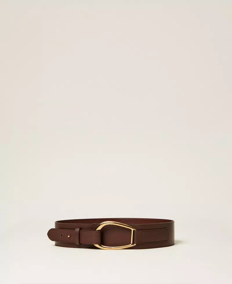 Twinset Leather Sash Belt With Maxi Buckle