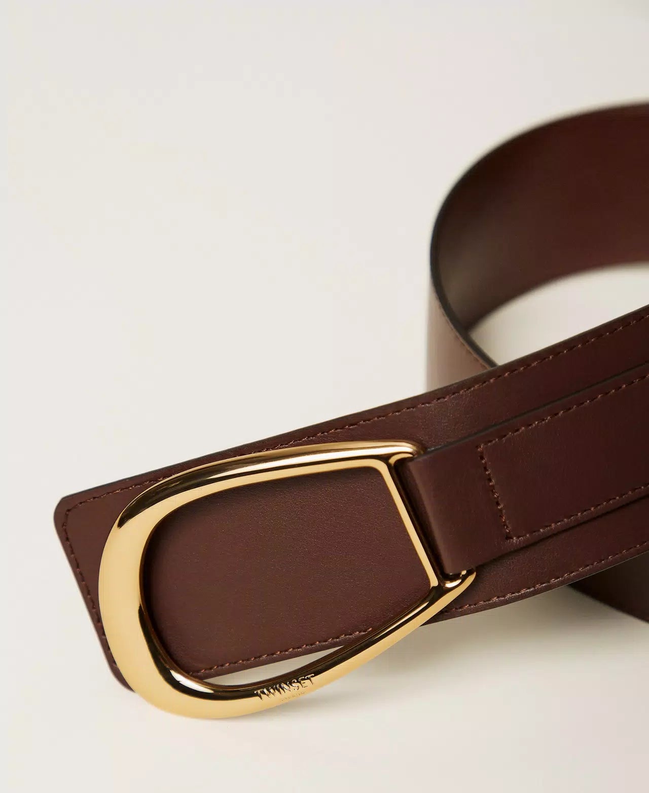 Twinset Leather Sash Belt With Maxi Buckle