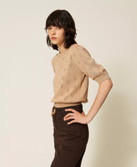 Twinset Pointelle Knit Buttoned Polo Shirt