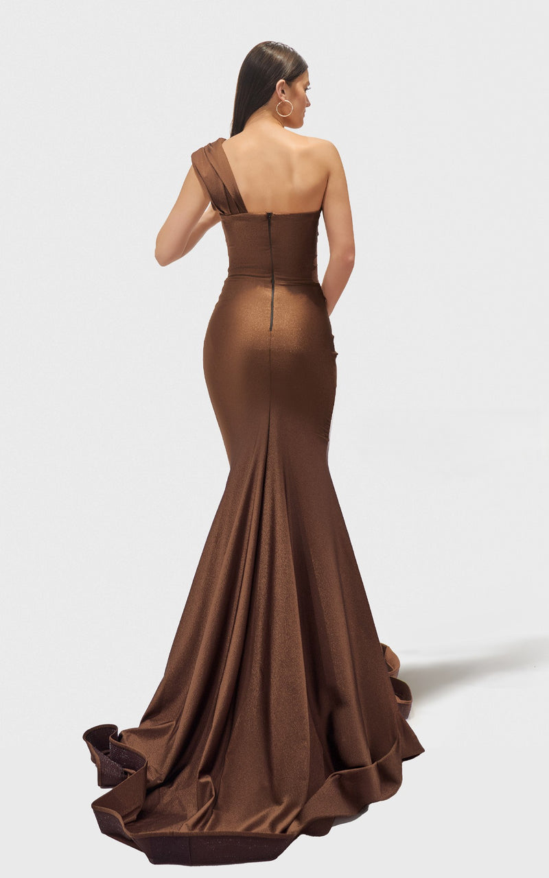 Jessica Angel Robe sirène drapée asymétrique