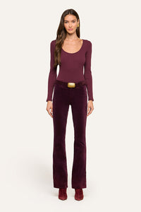 Pantalon droit taille haute Stevie L'Agence 2698VTN-DPSN Sangria profonde