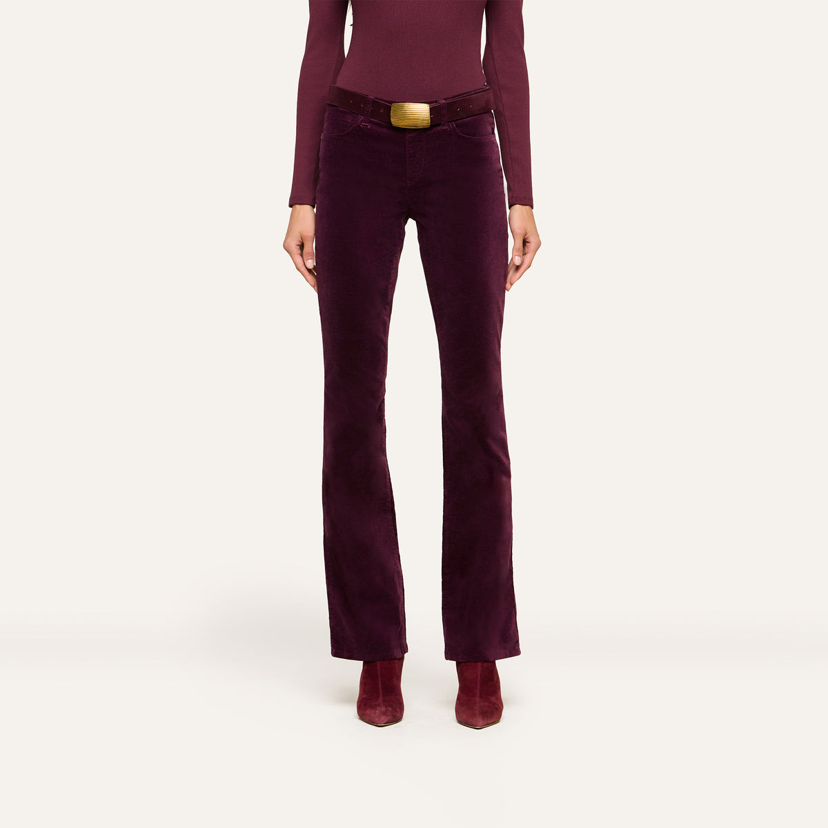 Pantalon droit taille haute Stevie L'Agence 2698VTN-DPSN Sangria profonde