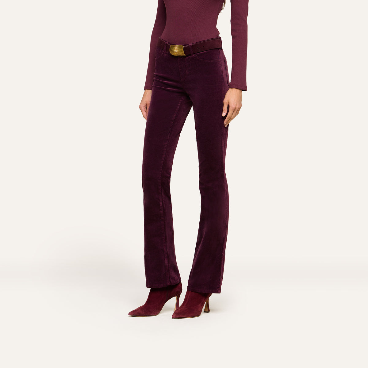 Pantalon droit taille haute Stevie L'Agence 2698VTN-DPSN Sangria profonde