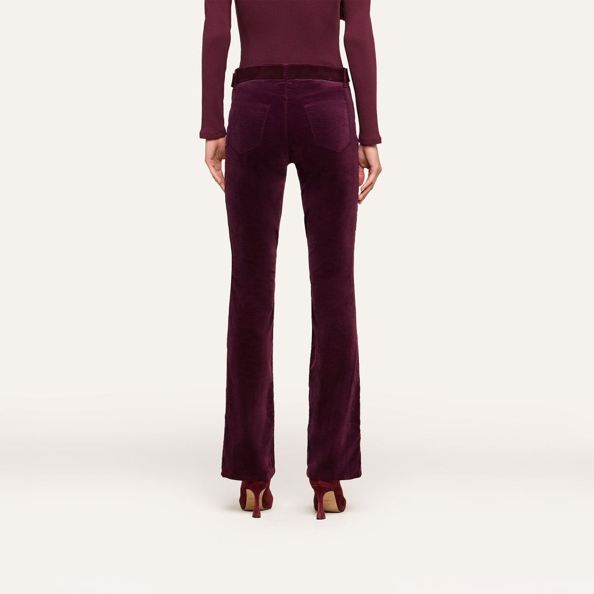 Pantalon droit taille haute Stevie L'Agence 2698VTN-DPSN Sangria profonde