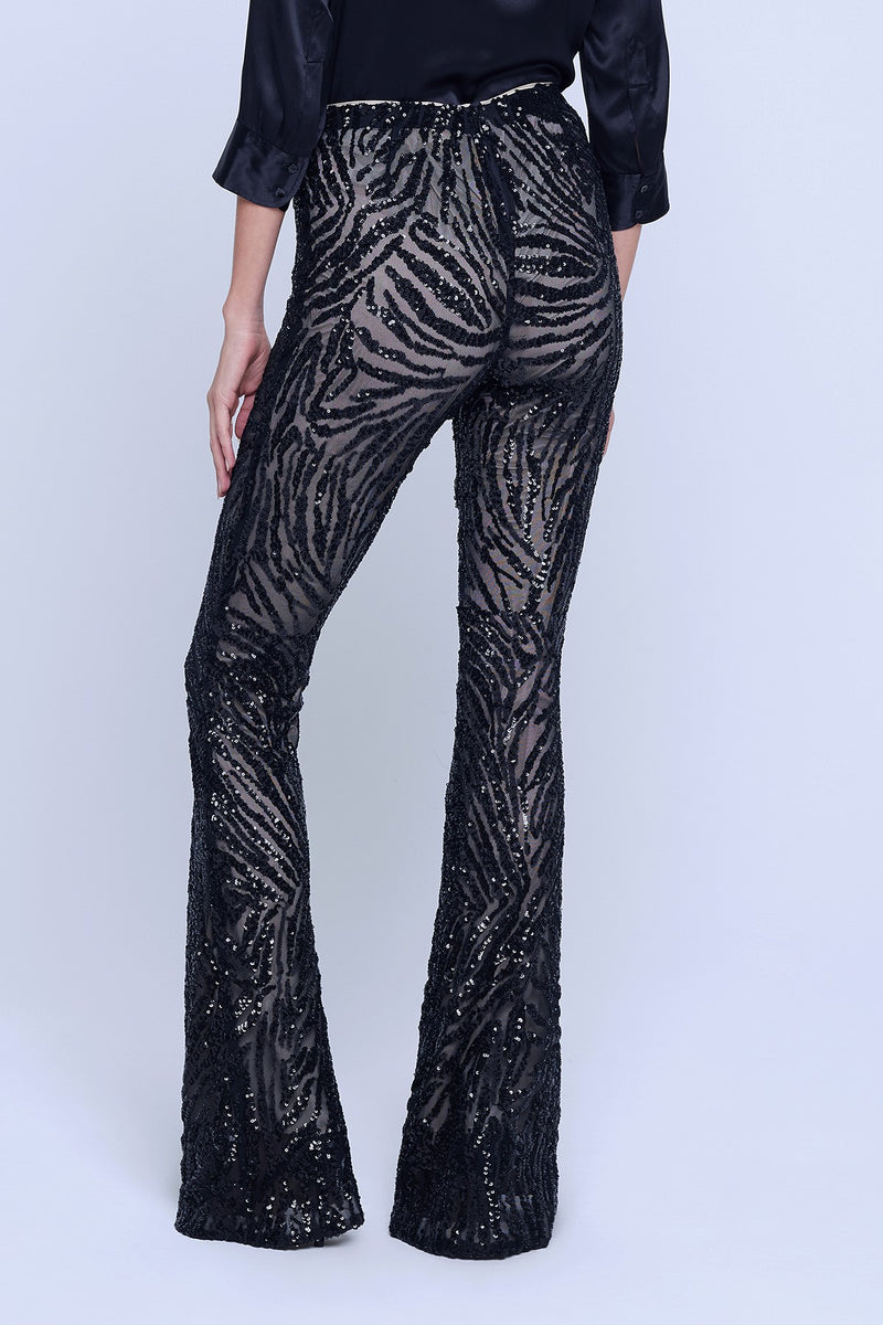 L'Agence Honor Flared Sequin Pant