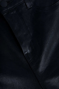 L'Agence Clayton High Rise Wide Leg Jeans - Dark Port Coated