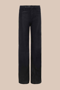 L'Agence Clayton High Rise Wide Leg Jeans - Dark Port Coated